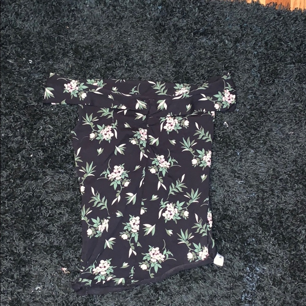 Black off the shoulder floral top